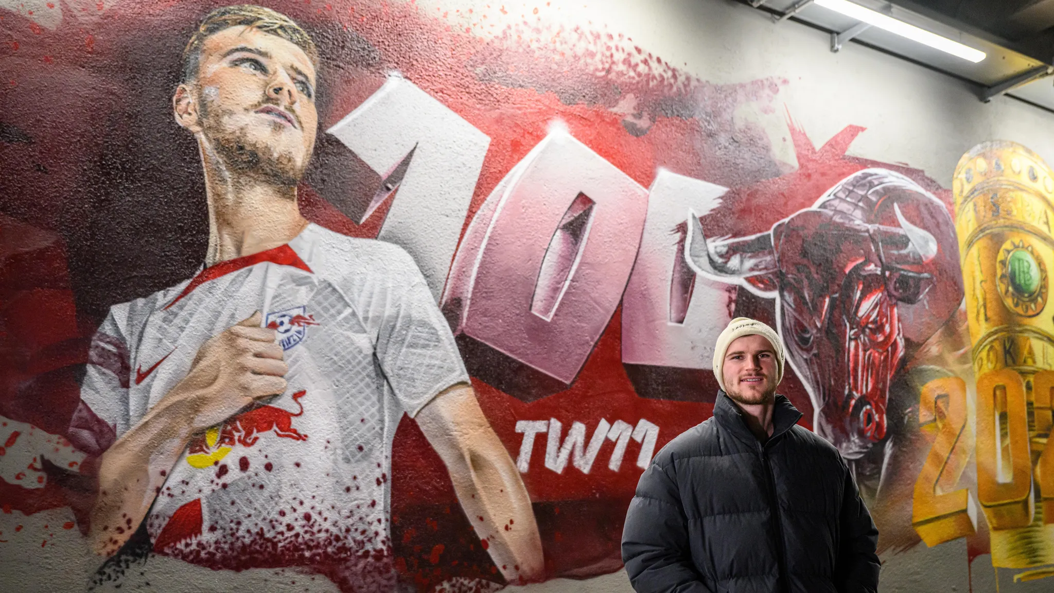 Timo Werner knackt 100 Bundesliga-Tore und wurde zu diesem Anlass mit einem Graffiti geehrt