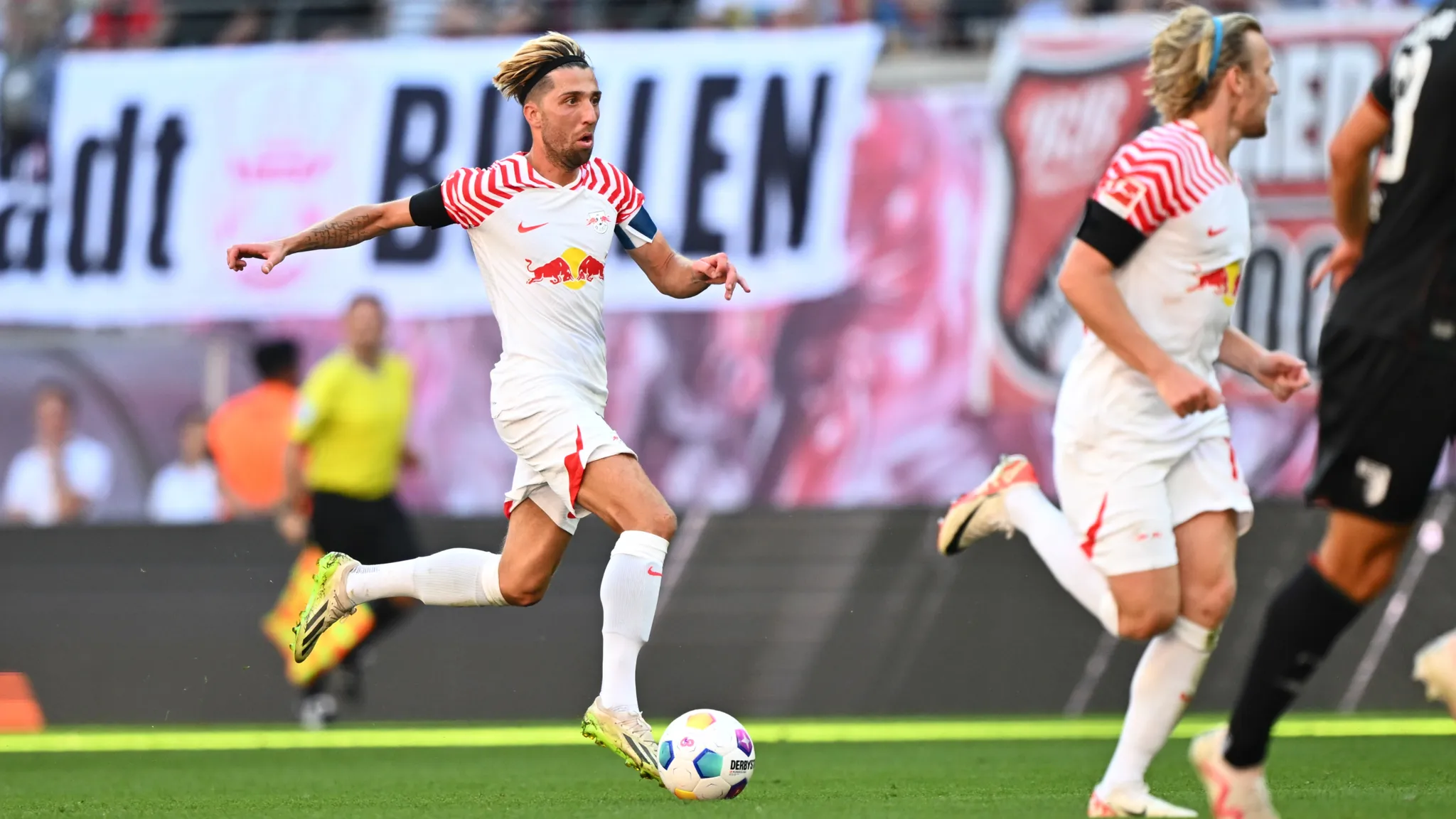 Kevin Kampl on the attack.