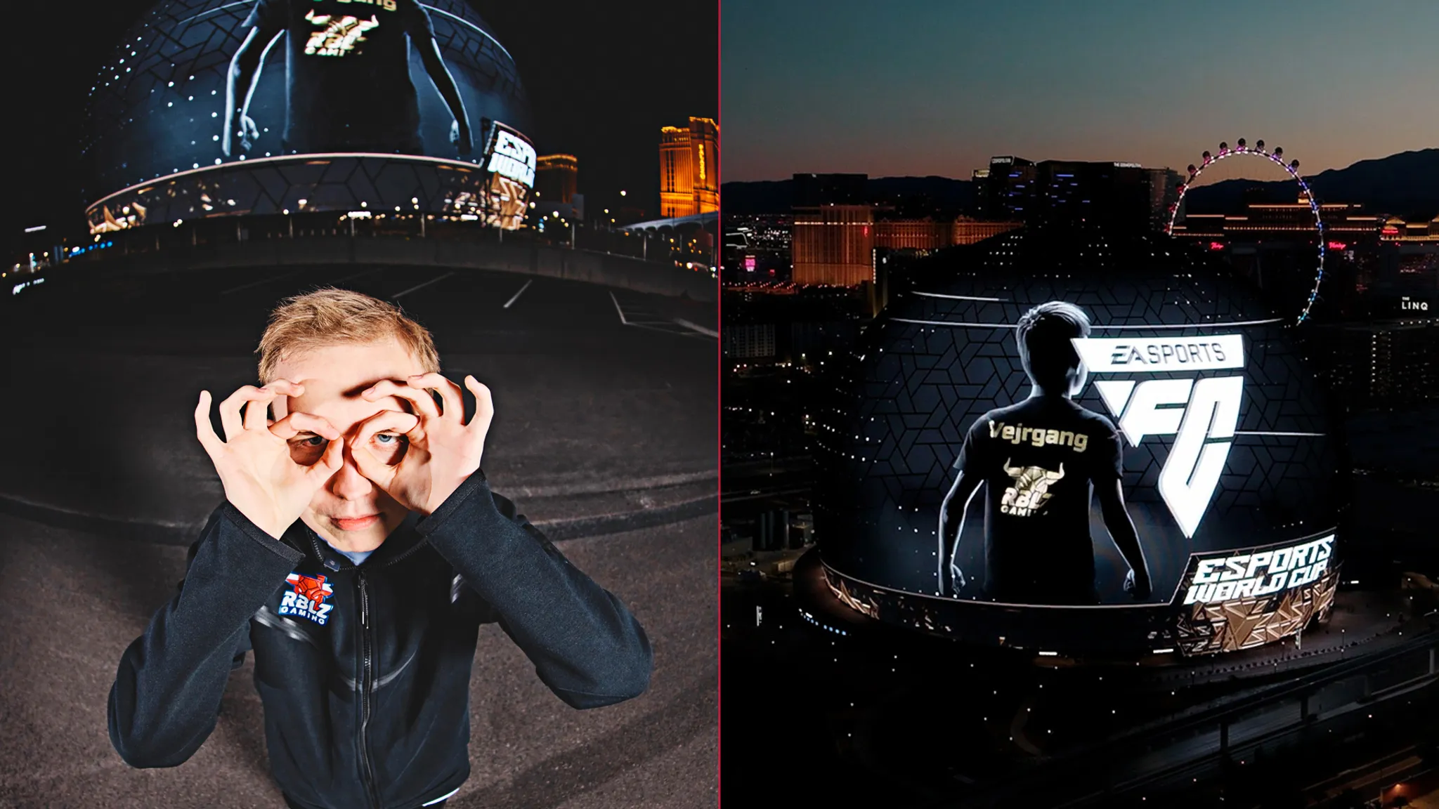 Anders Vejrgang vor und auf der Sphere in Las Vegas.