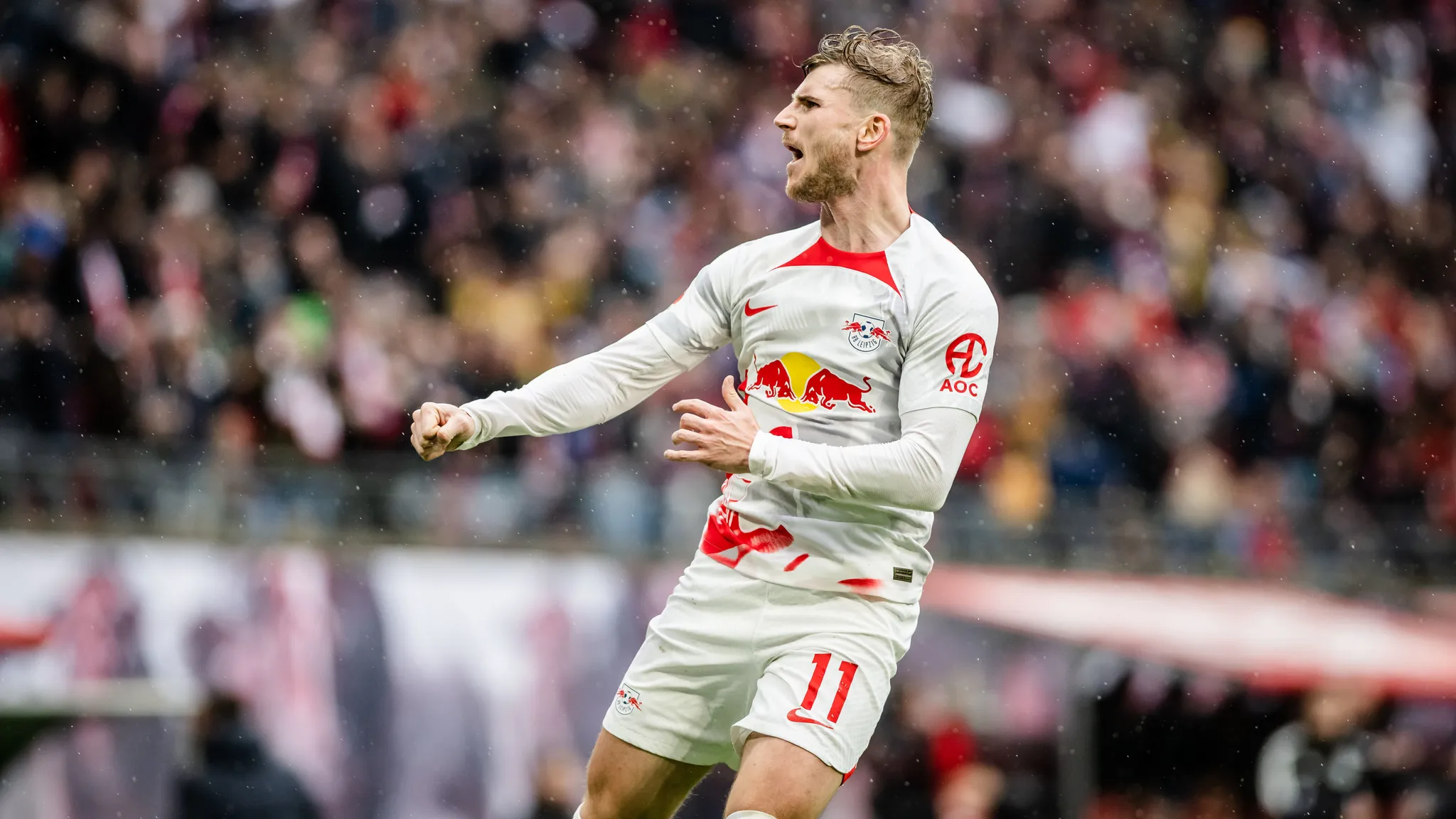 Timo Werner von RB Leipzig beim Torjubel