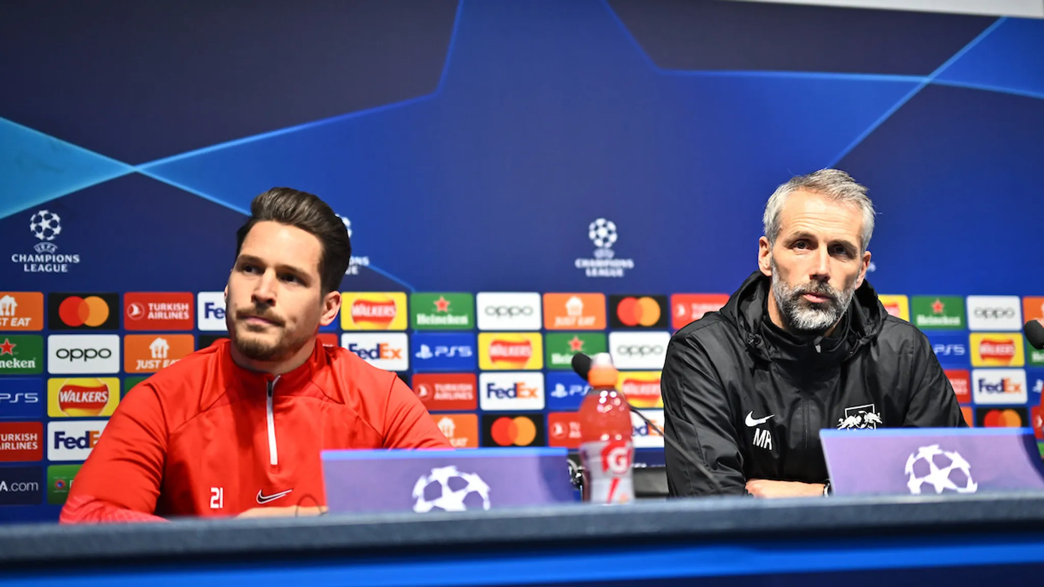 Marco Rose during the pre-match press conference ahead of the game against Manchester City.