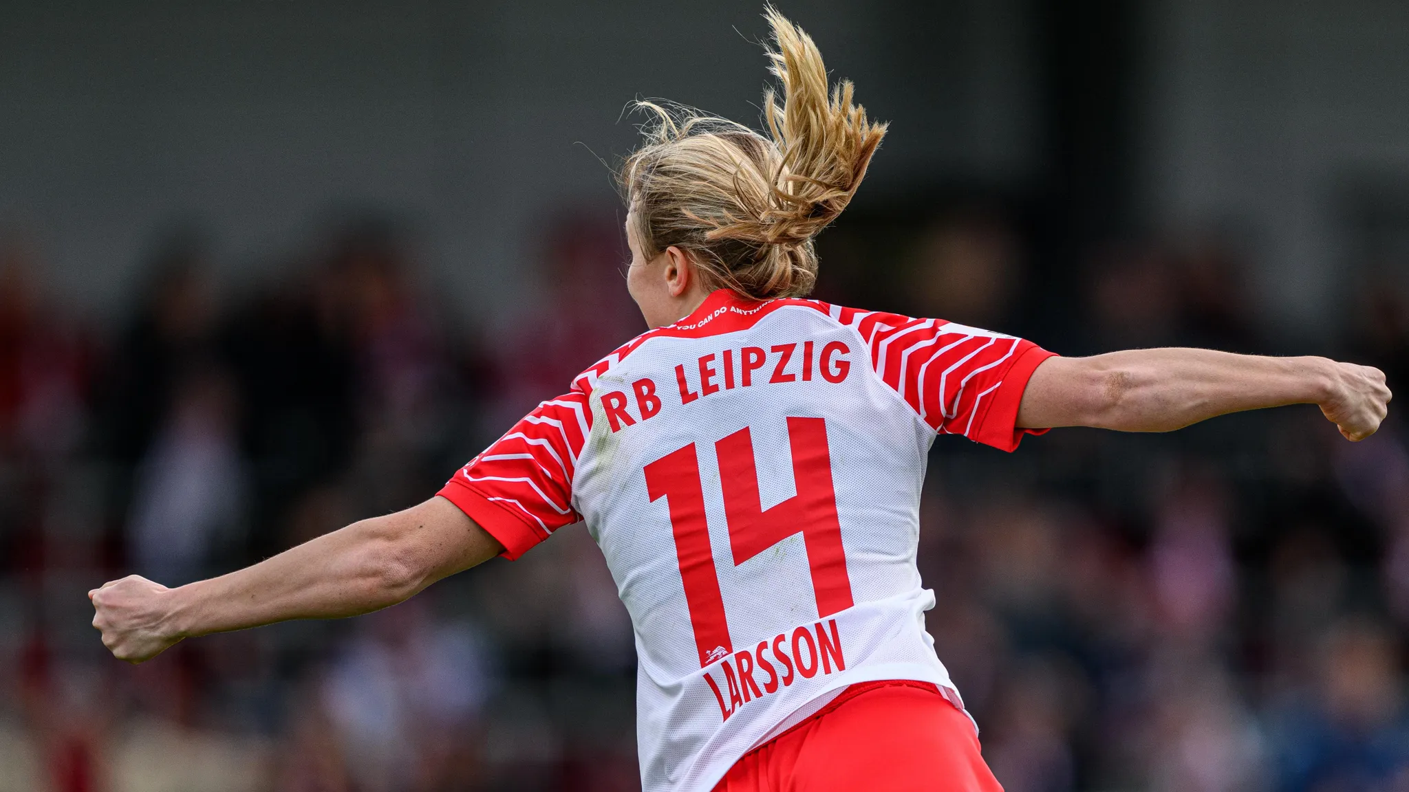 Mimmi Larsson erzielte drei Tore für die RB Leipzig Frauen.