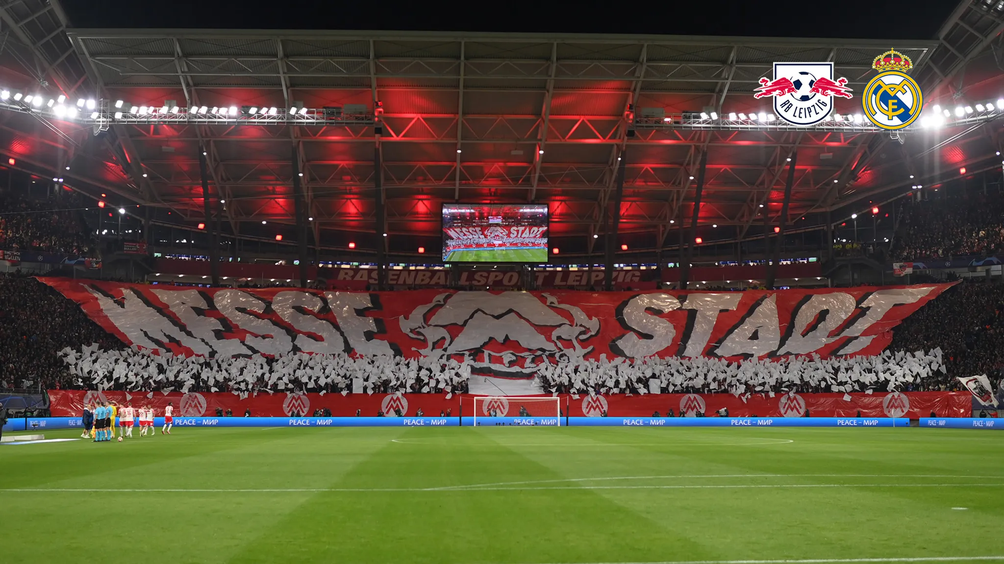 Die Choreographie von RB Leipzig vor der Partie gegen Real Madrid