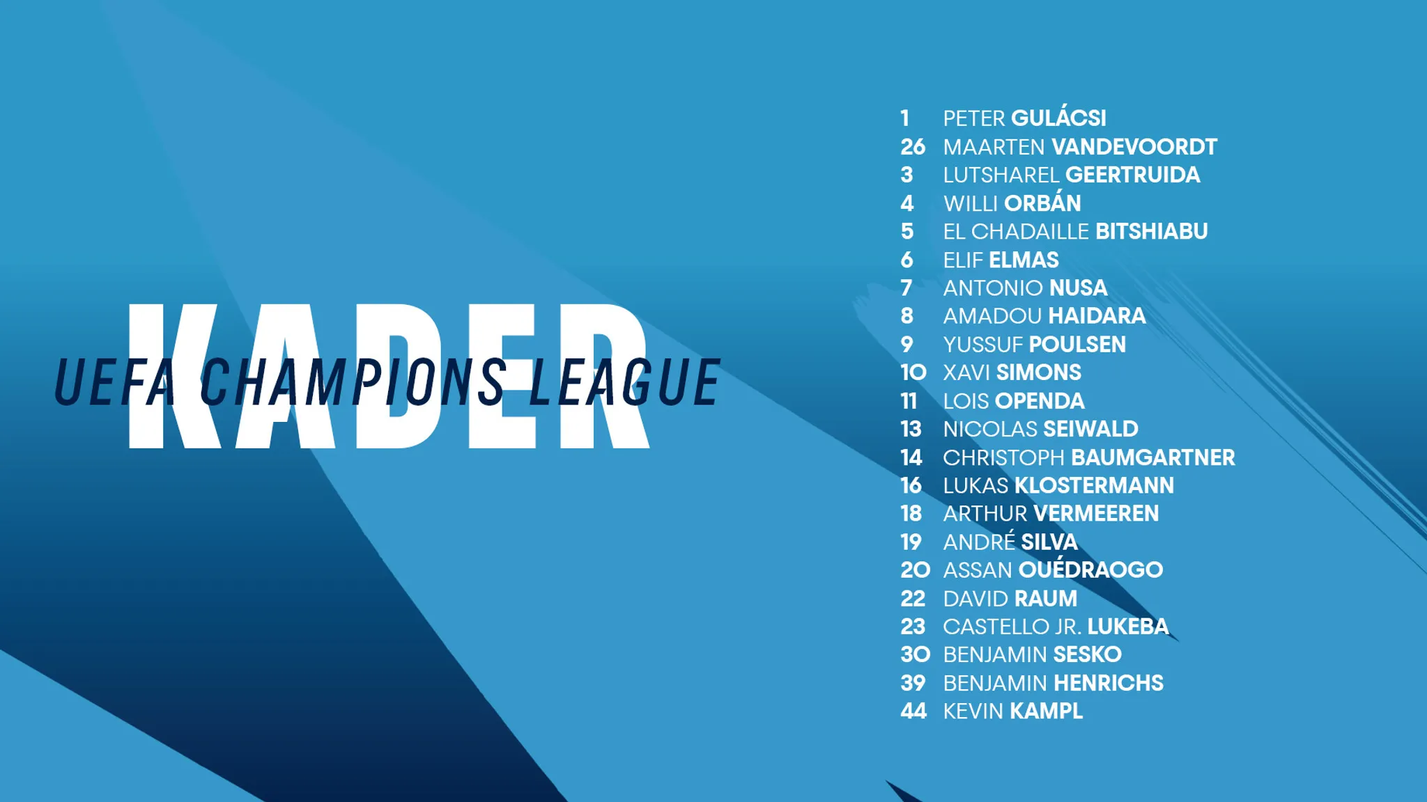 Unser Kader für die neue Champions League-Saison.