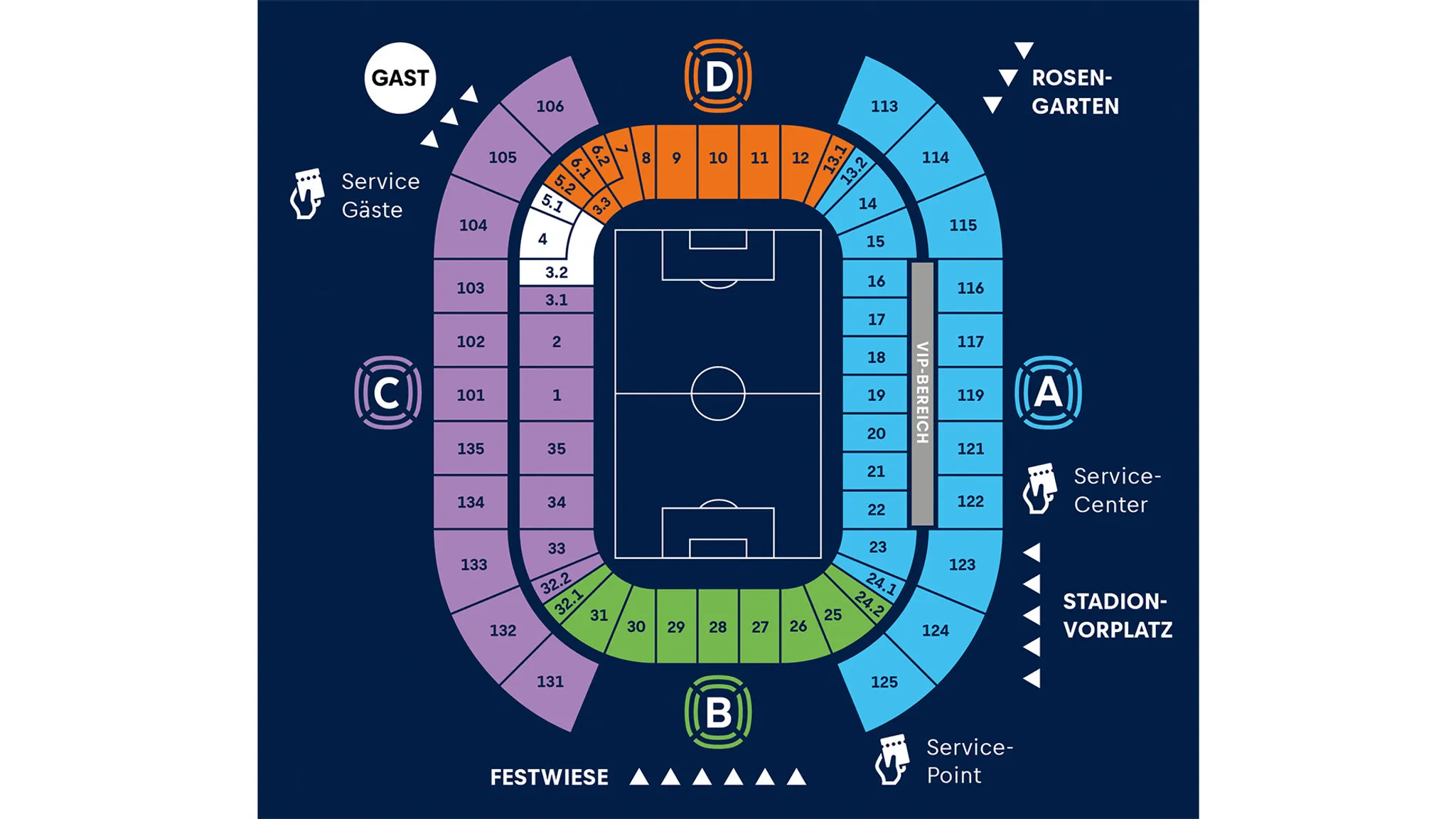 Lageplan der Red Bull Arena.