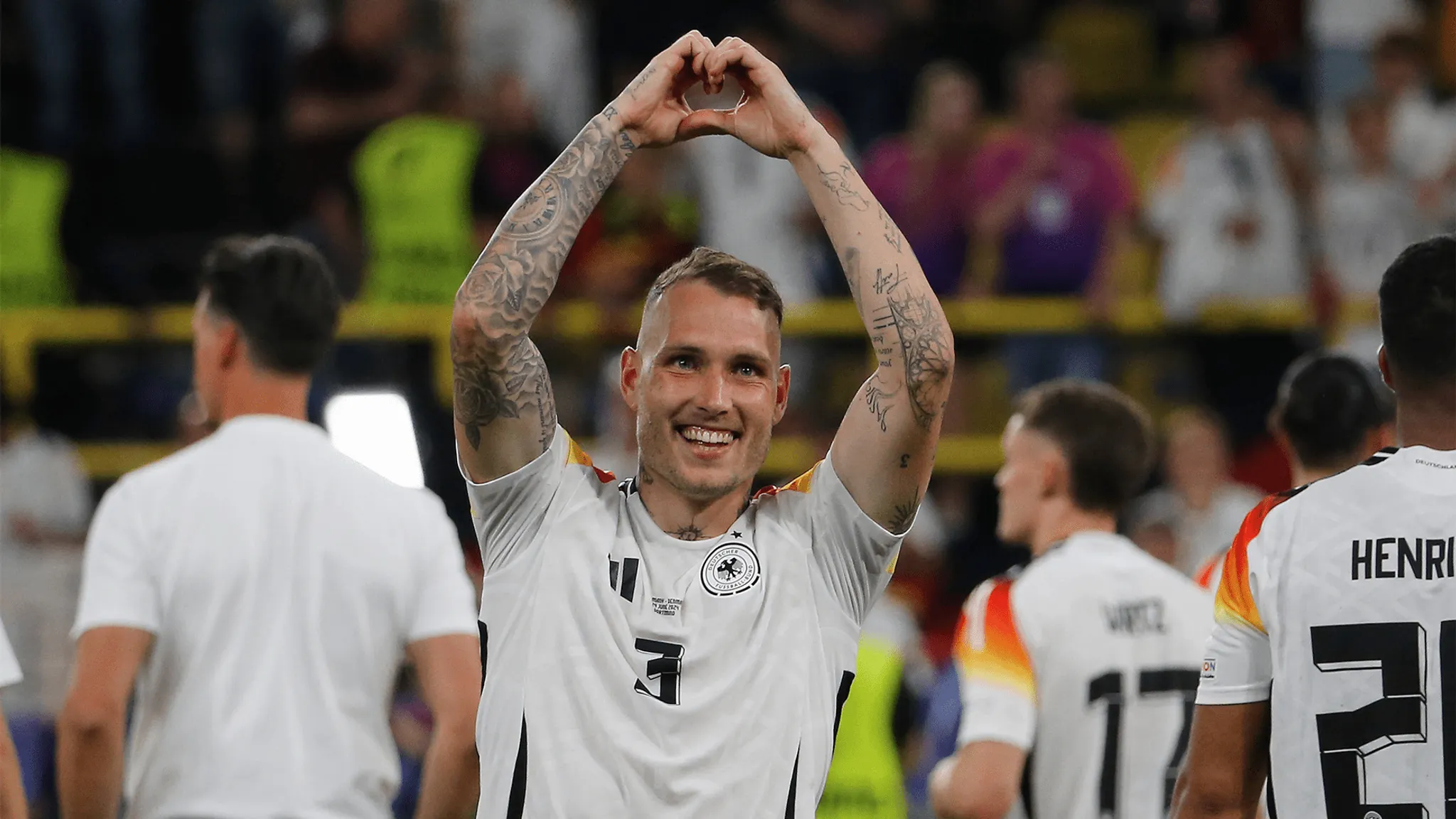 David Raum after Germany's win against Denmark in the Round of 16.