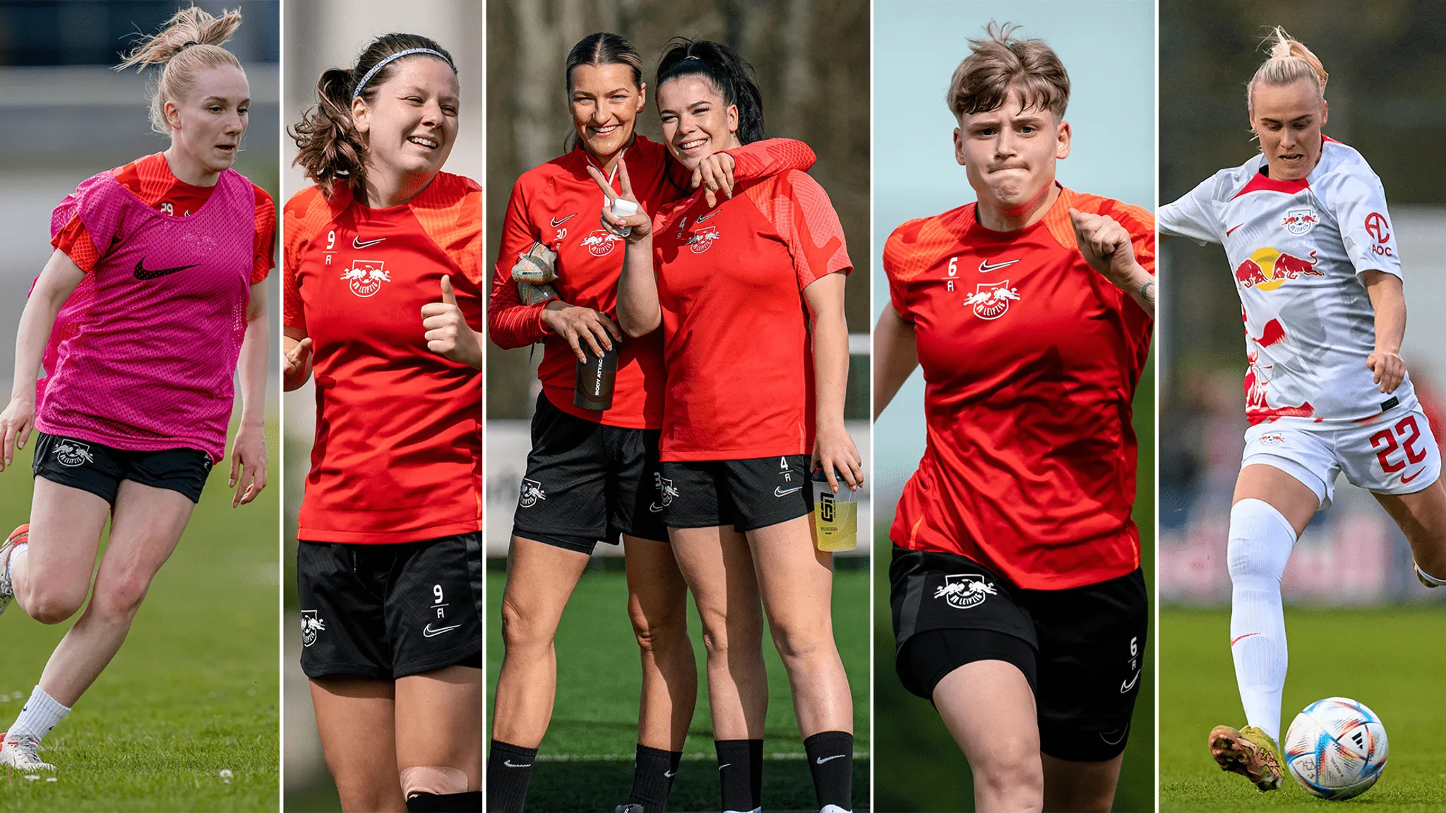 Larissa Schreiber, Louise Ringsing, Medina Desic, Anika Metzner, Lea Mauly und Christina Beck von den RB Leipzig-Frauen.