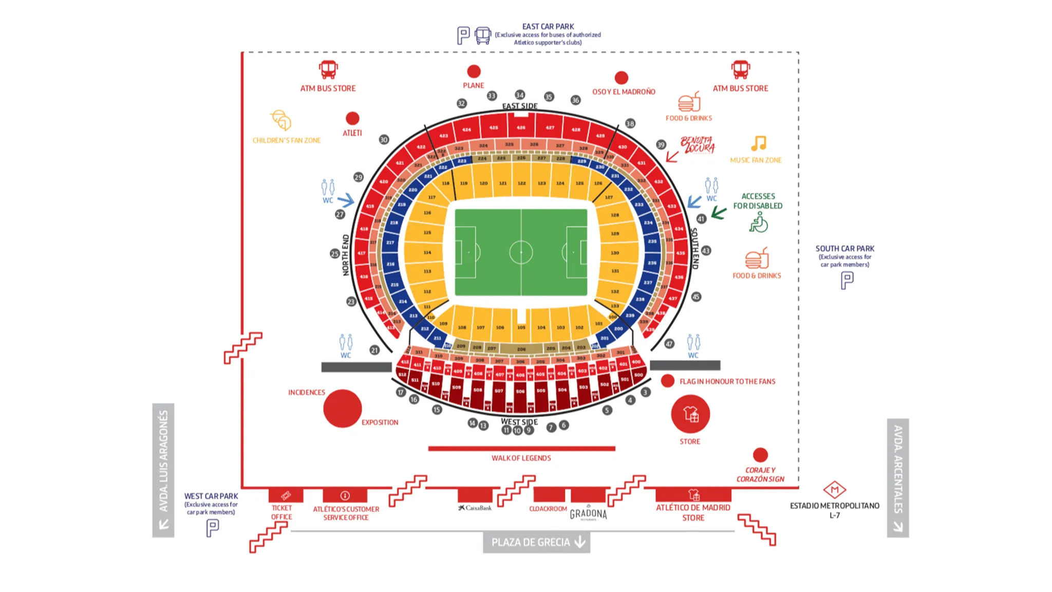 Stadionplan Metropolitano Stadium