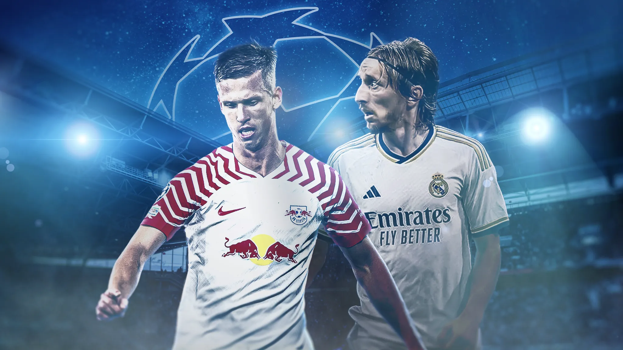 Dani Olmo and Luka Modric meet in the CL duel in Leipzig.