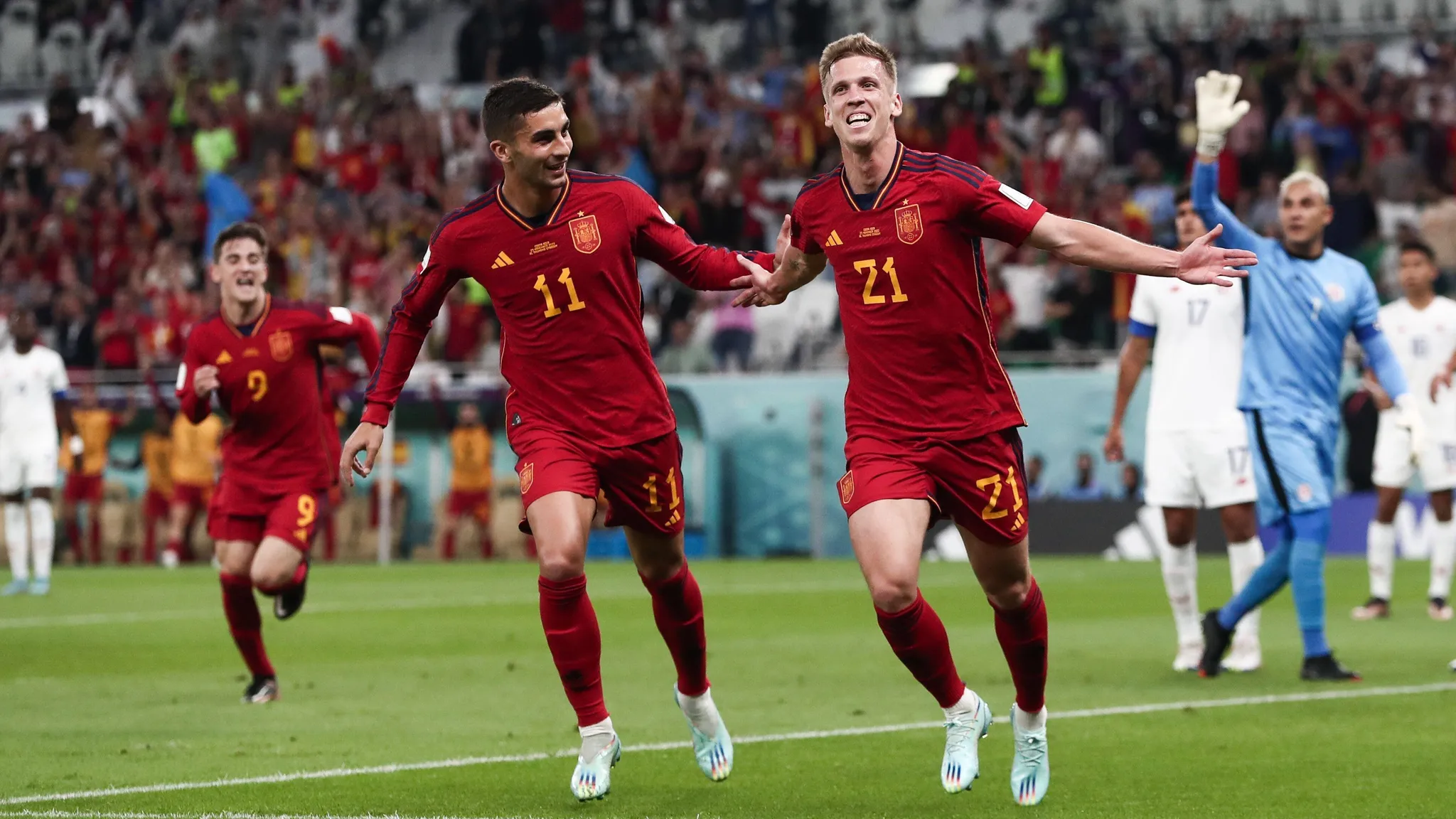 Dani Olmo scored Spain's 100th World Cup goal at the World Cup in Qatar.