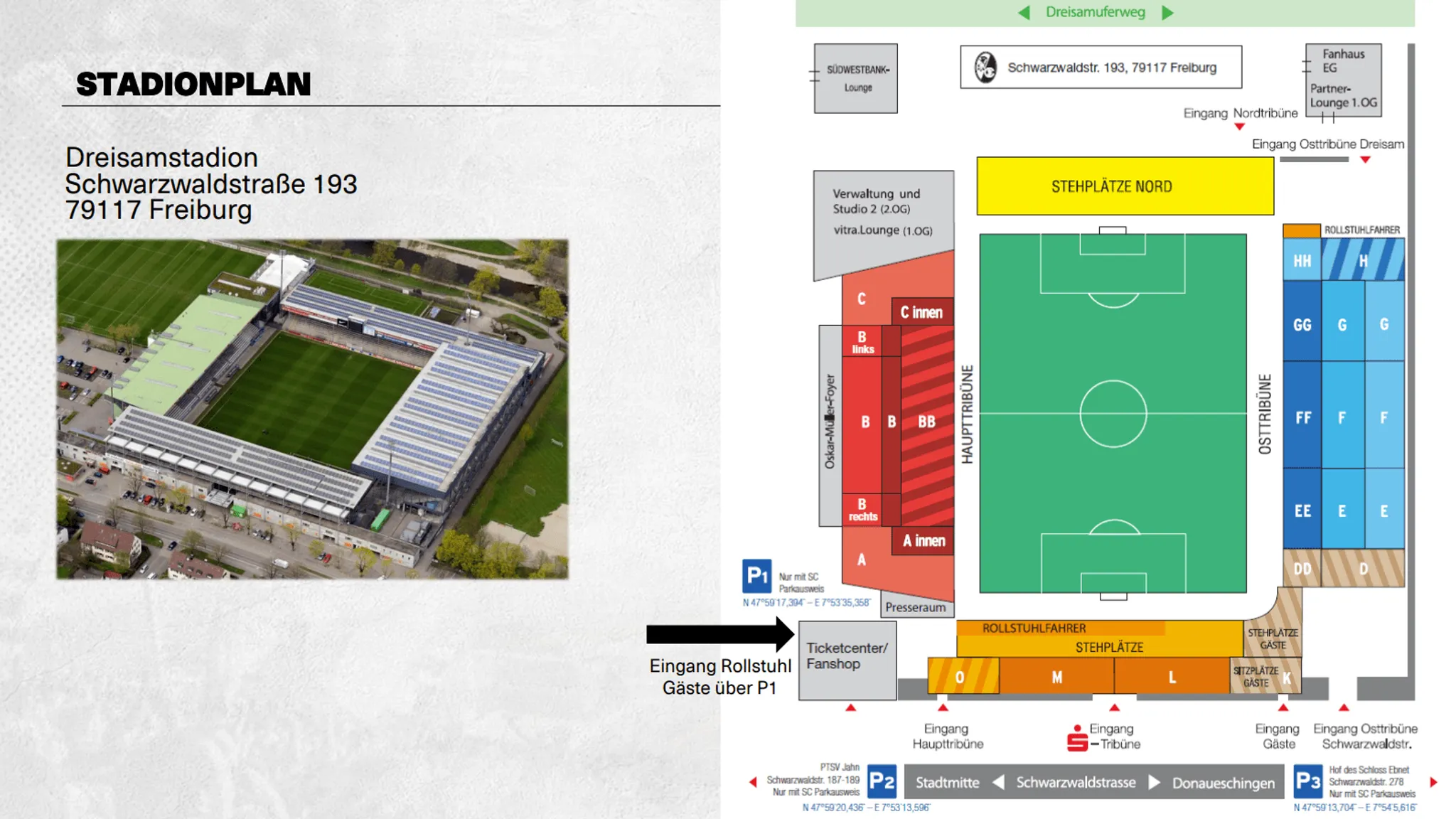 Stadionplan Freiburg