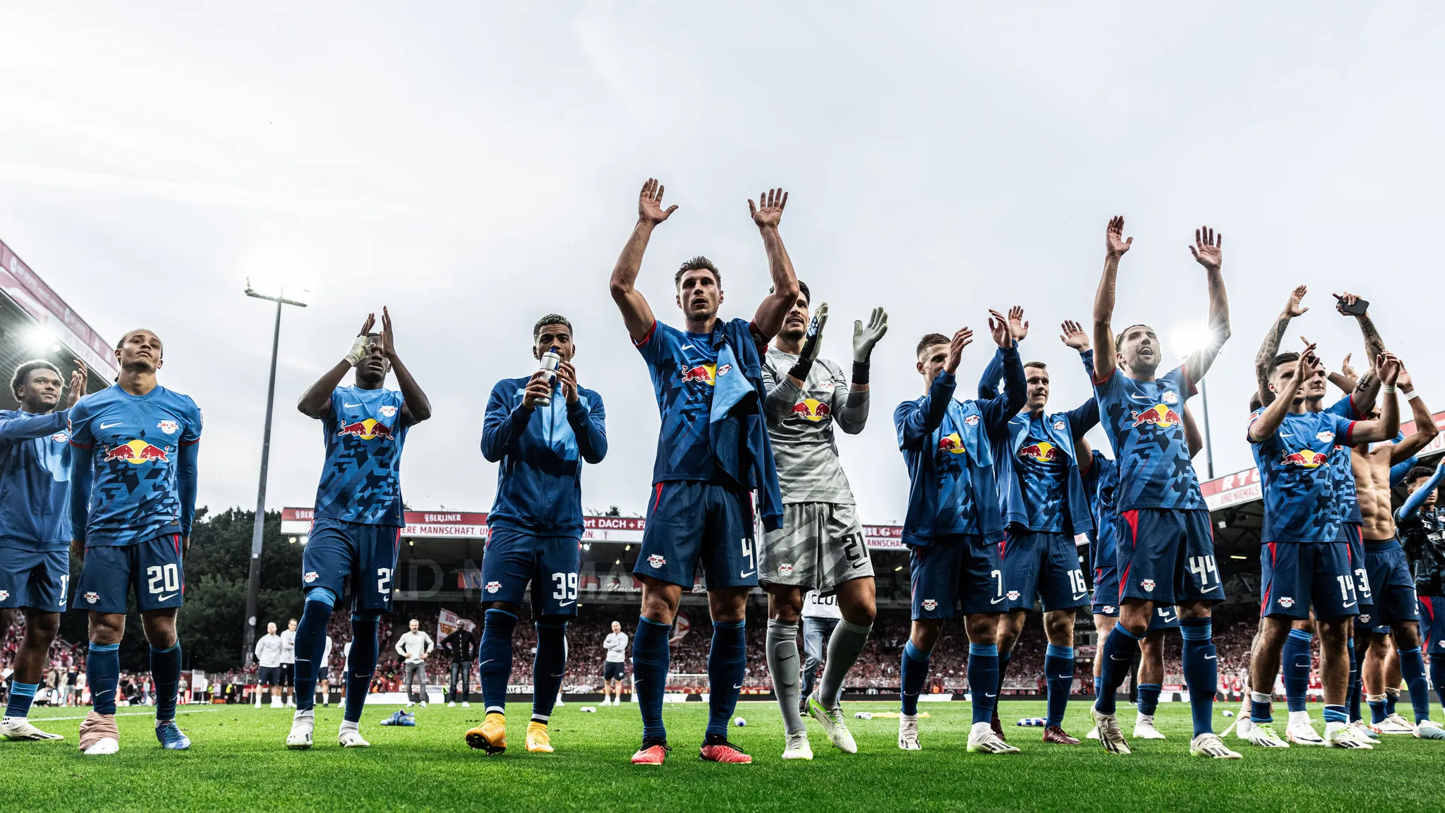 RB Leipzig celebrate after a win.