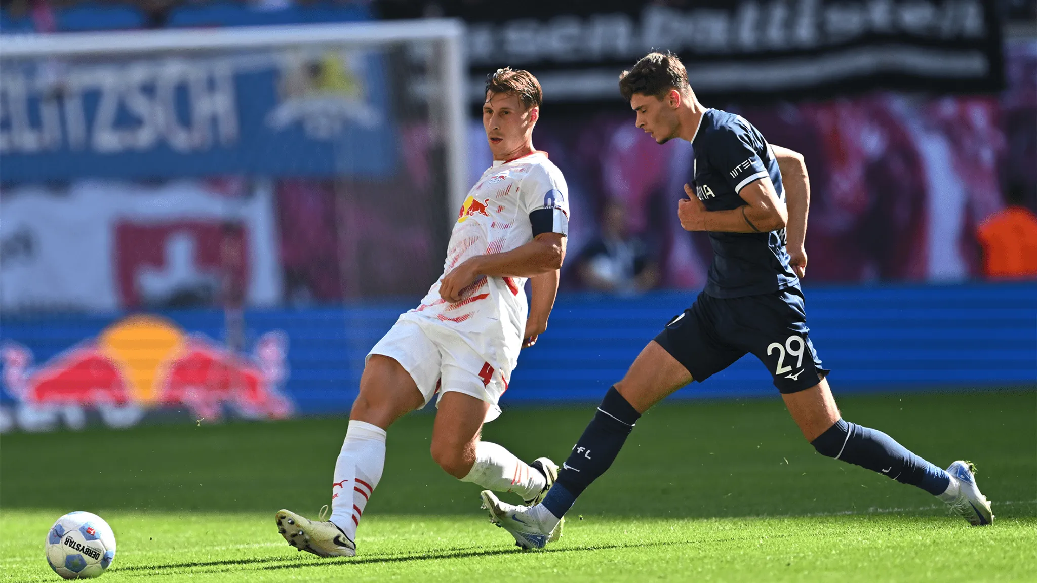 Willi Orban was sent off in the last minutes of the match.