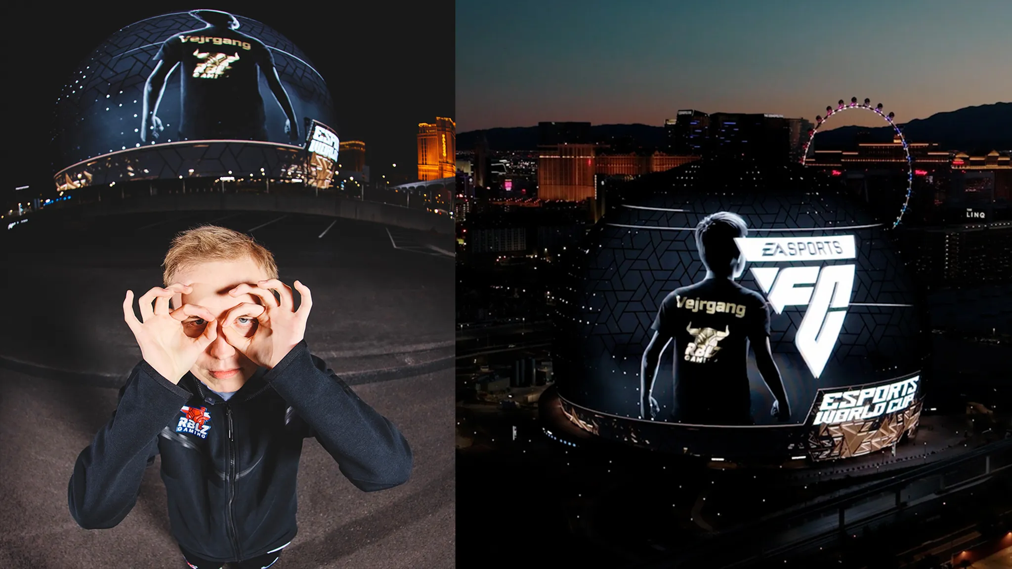 Anders Vejrgang posiert vor der Sphere in Las Vegas