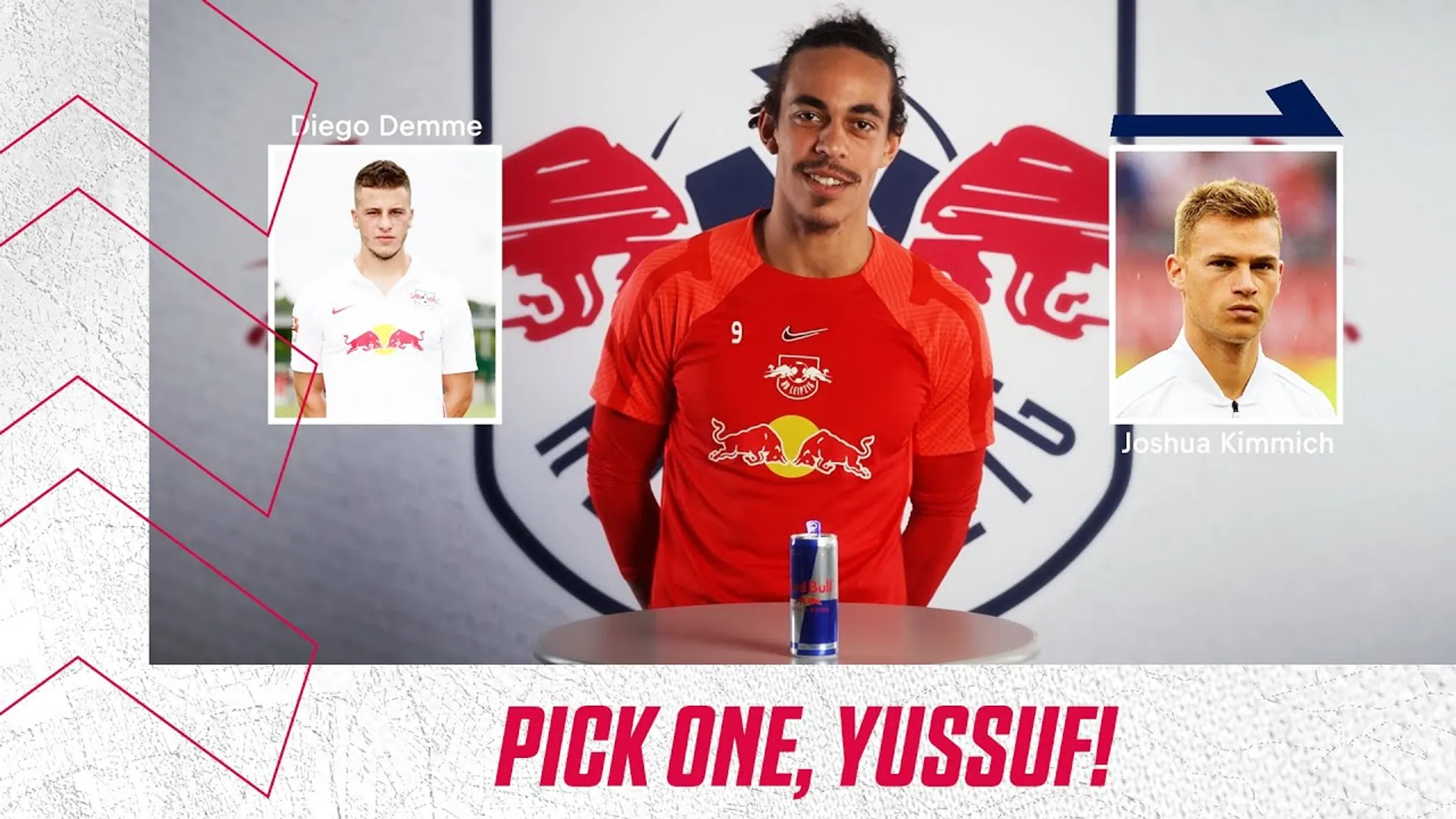 Yussuf Poulsen von RB Leipzig in Folge 4 des YouTube-Formats "Pick One".