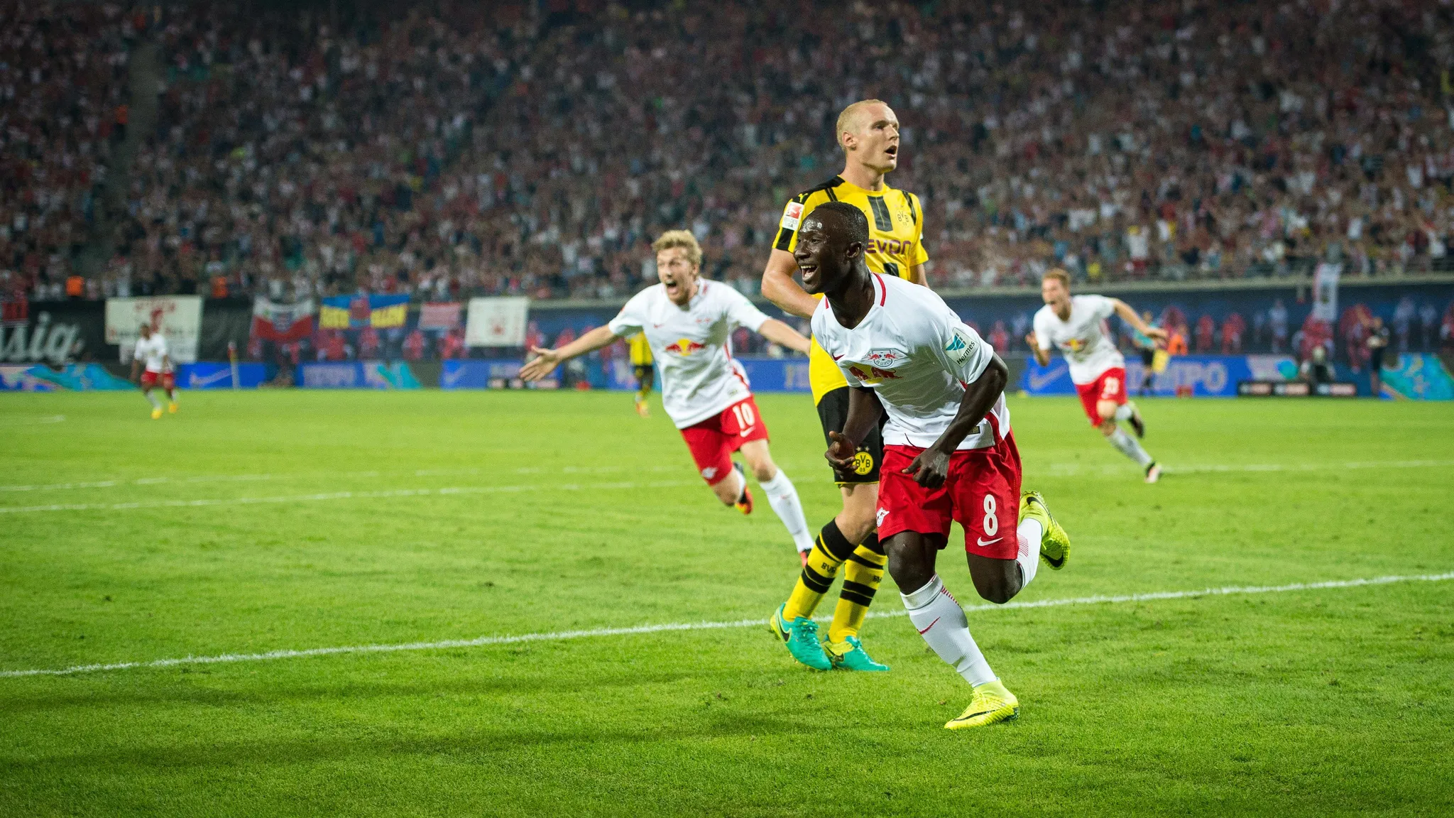 Naby Keita erzielte den entscheidenden Treffer beim ersten Bundesliga-Sieg von RB Leipzig.