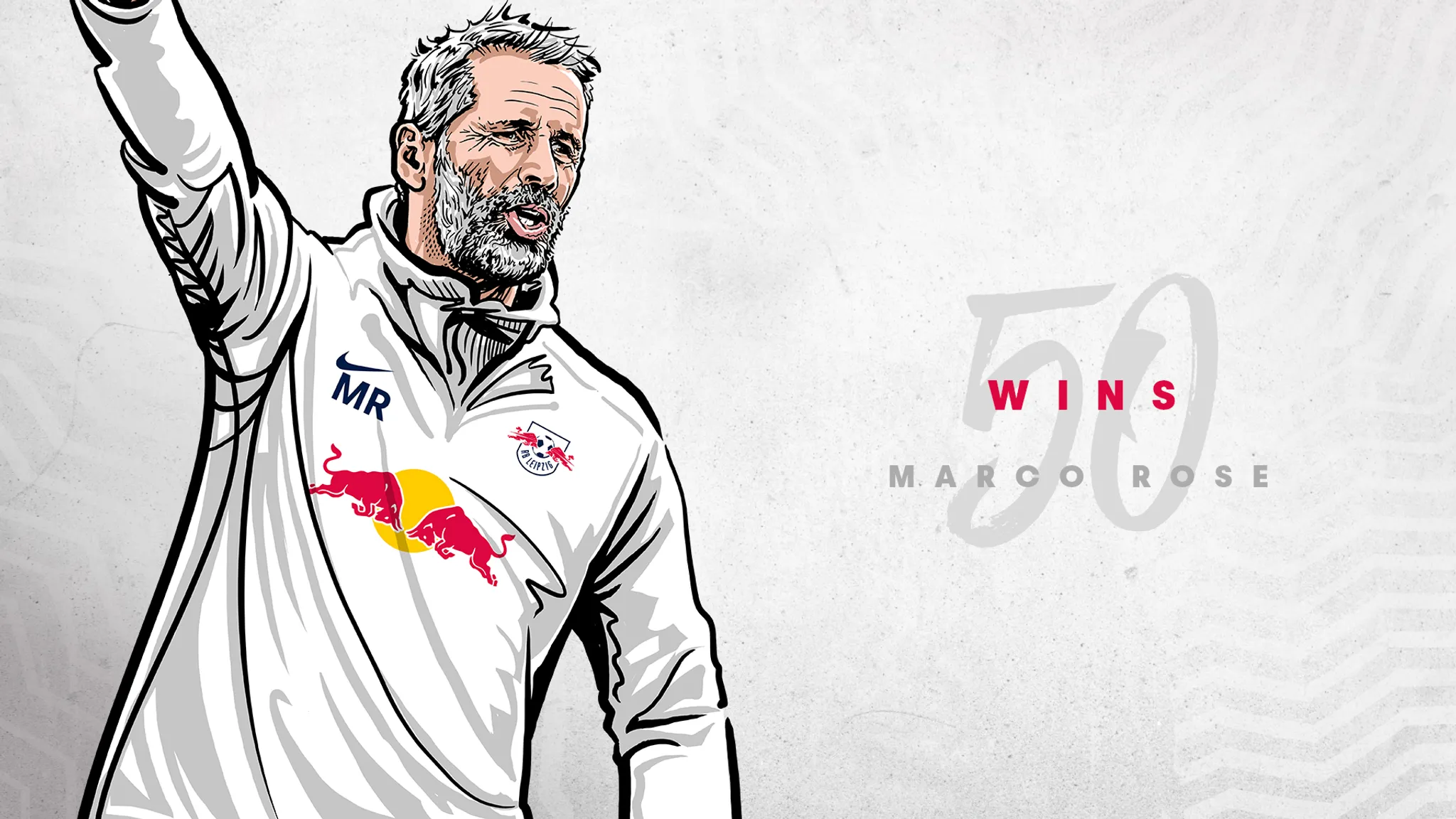 Marco Rose celebrated his 50th competitive win as head coach of RB Leipzig.
